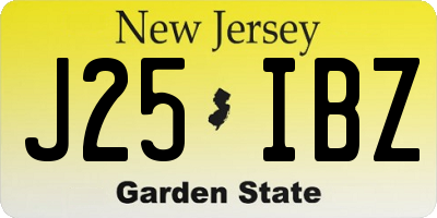 NJ license plate J25IBZ