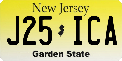 NJ license plate J25ICA