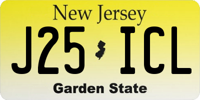 NJ license plate J25ICL