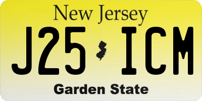 NJ license plate J25ICM