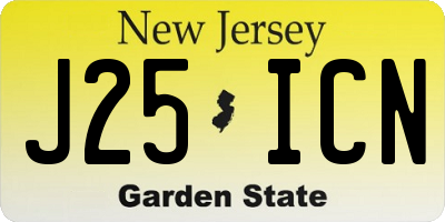 NJ license plate J25ICN
