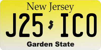 NJ license plate J25ICO