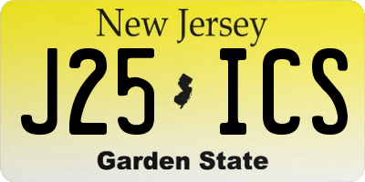 NJ license plate J25ICS