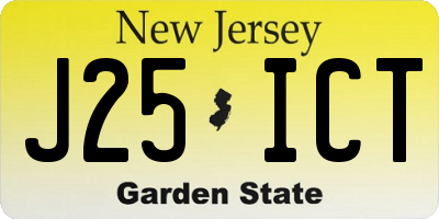 NJ license plate J25ICT