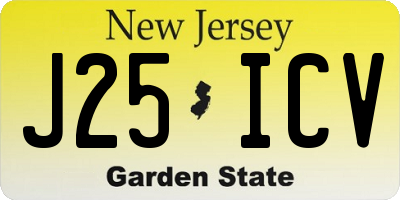 NJ license plate J25ICV