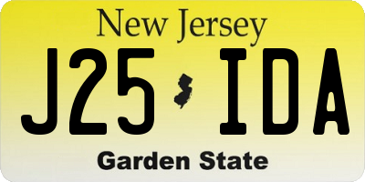 NJ license plate J25IDA