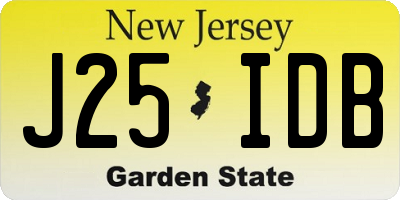 NJ license plate J25IDB