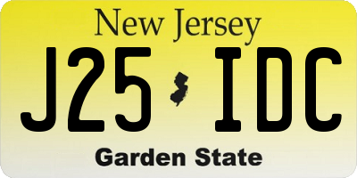 NJ license plate J25IDC