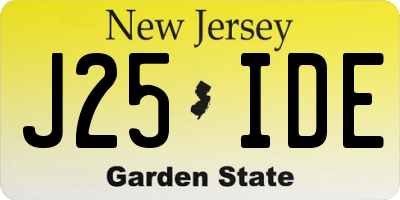 NJ license plate J25IDE