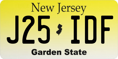 NJ license plate J25IDF