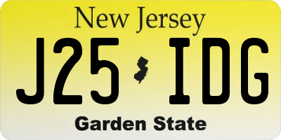 NJ license plate J25IDG