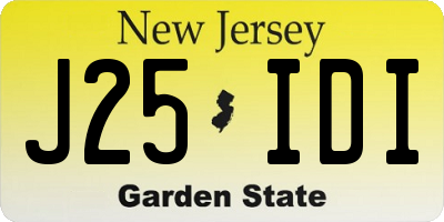 NJ license plate J25IDI
