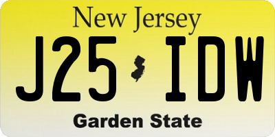 NJ license plate J25IDW