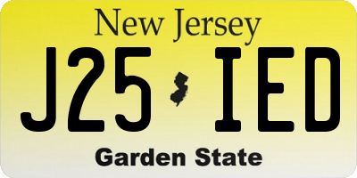 NJ license plate J25IED