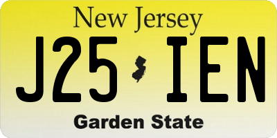 NJ license plate J25IEN