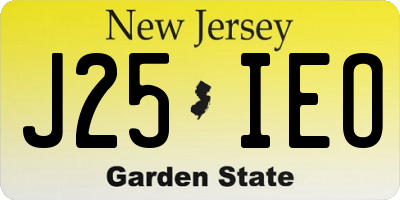 NJ license plate J25IEO