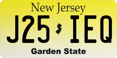 NJ license plate J25IEQ