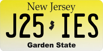 NJ license plate J25IES