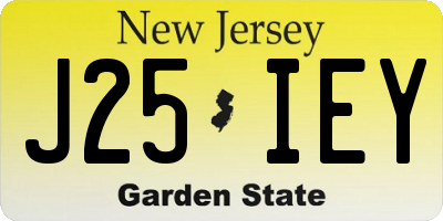 NJ license plate J25IEY