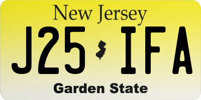 NJ license plate J25IFA