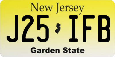 NJ license plate J25IFB