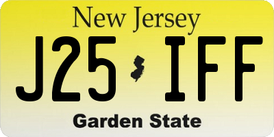 NJ license plate J25IFF