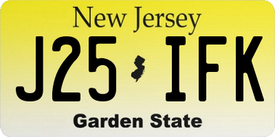 NJ license plate J25IFK