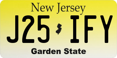 NJ license plate J25IFY