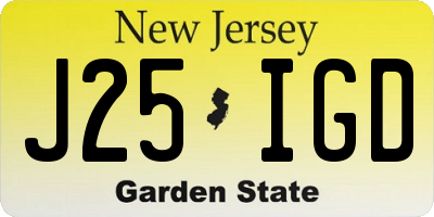 NJ license plate J25IGD