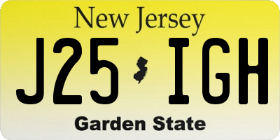 NJ license plate J25IGH