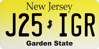 NJ license plate J25IGR