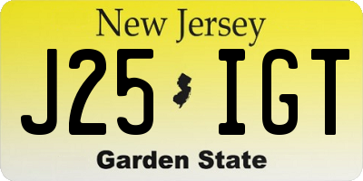 NJ license plate J25IGT