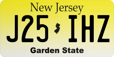 NJ license plate J25IHZ