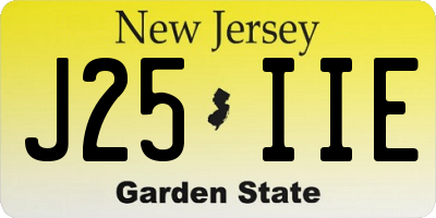 NJ license plate J25IIE