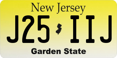 NJ license plate J25IIJ