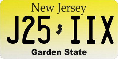 NJ license plate J25IIX