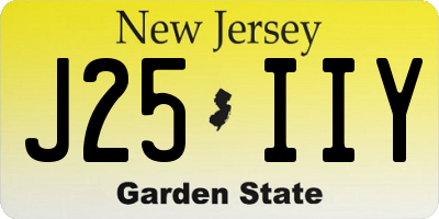 NJ license plate J25IIY