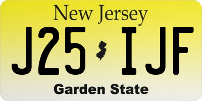 NJ license plate J25IJF