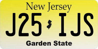 NJ license plate J25IJS