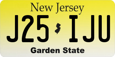 NJ license plate J25IJU