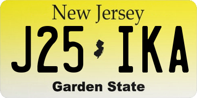 NJ license plate J25IKA