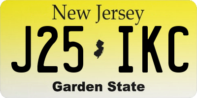 NJ license plate J25IKC