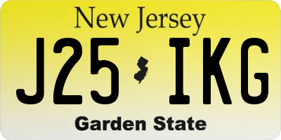 NJ license plate J25IKG