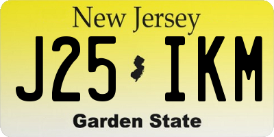 NJ license plate J25IKM