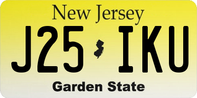 NJ license plate J25IKU