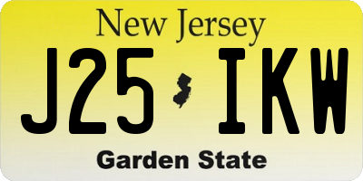 NJ license plate J25IKW