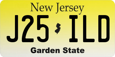 NJ license plate J25ILD