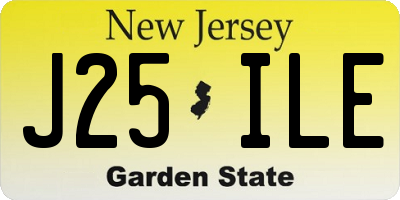 NJ license plate J25ILE