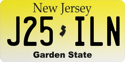 NJ license plate J25ILN