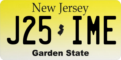 NJ license plate J25IME